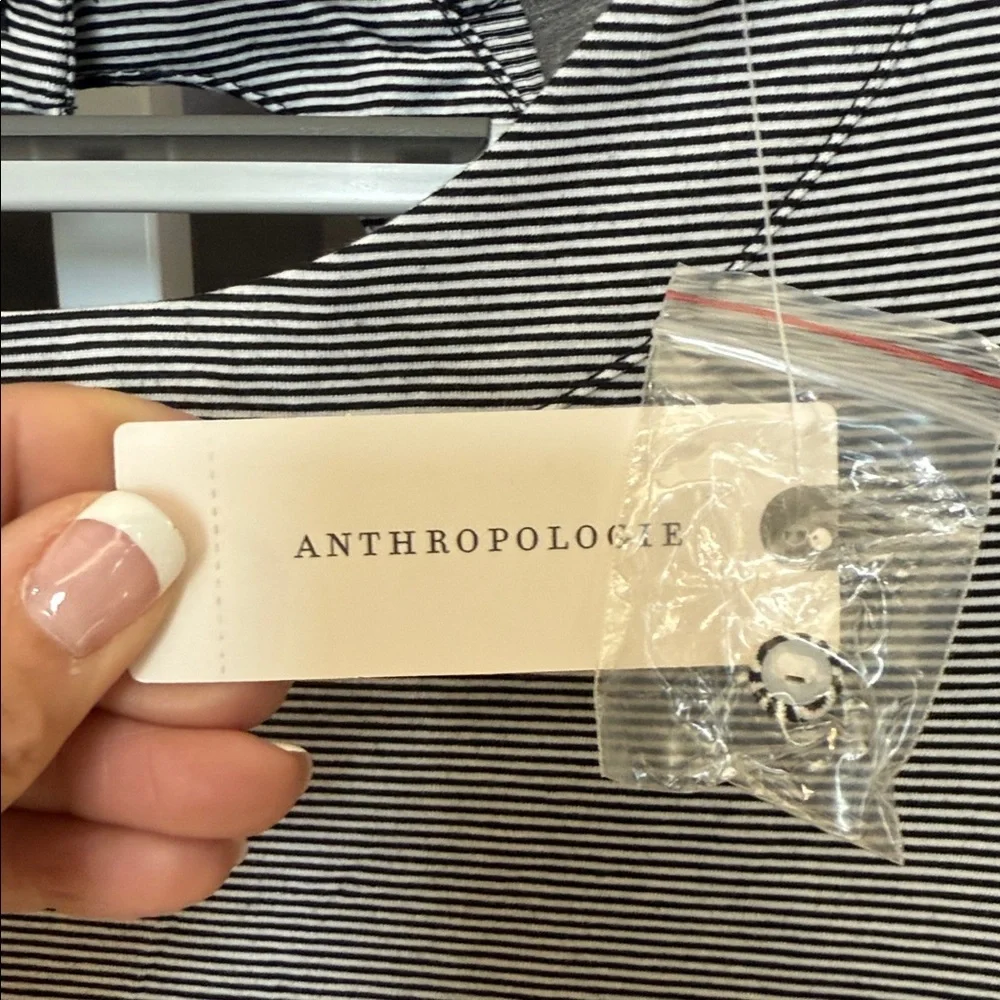 ANTHROPOLOGIE MAXI DRESS BLACK AND WHITE STRIPE.